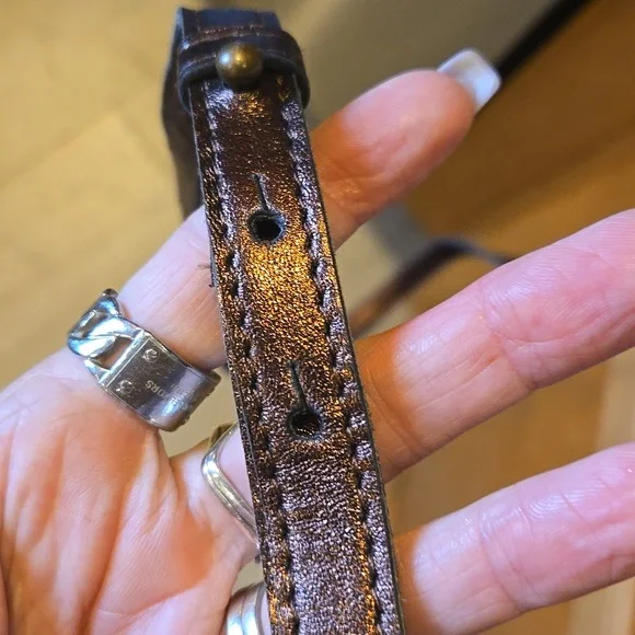 Anthropologie Metallic Copper Bronze 100% Sheep Leather Versatile Bag - Picture 6 of 10